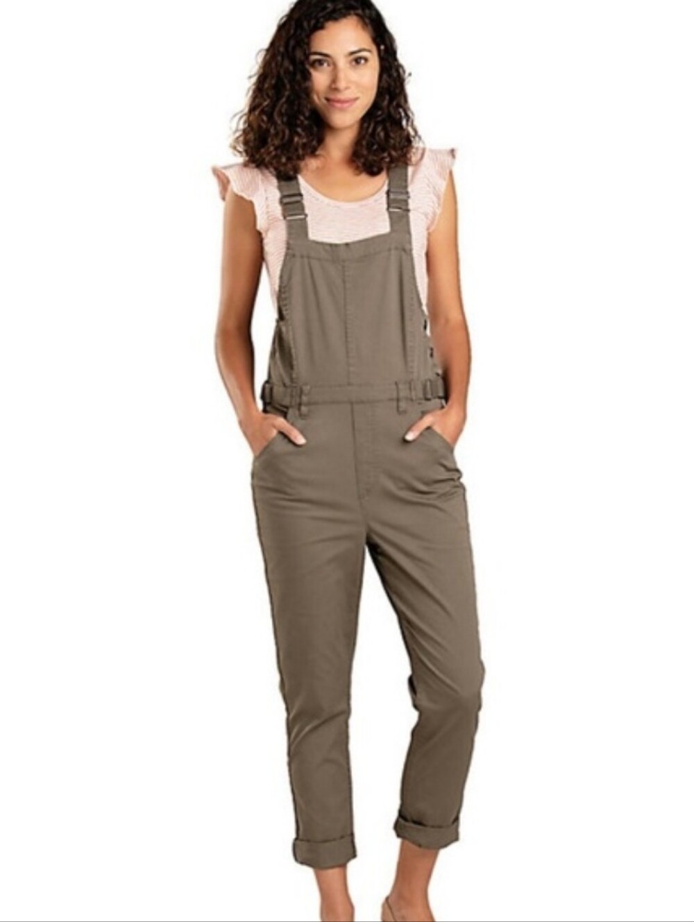 Toad&Co Touchstone Cuffed Organic Cotton Overalls Size Medium Outdoors Casual - Picture 13 of 13